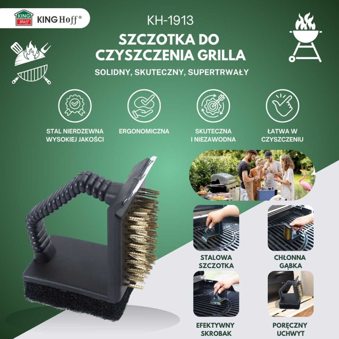 SZCZOTKA 3w1 DO CZYSZCZENIA RUSZTU GRILLA KINGHOFF KH-1913