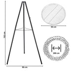 TRÓJNÓG STALOWY 15Ocm Z RUSZTEM 50cm GRILL DO PALENISK OGRODOWYCH