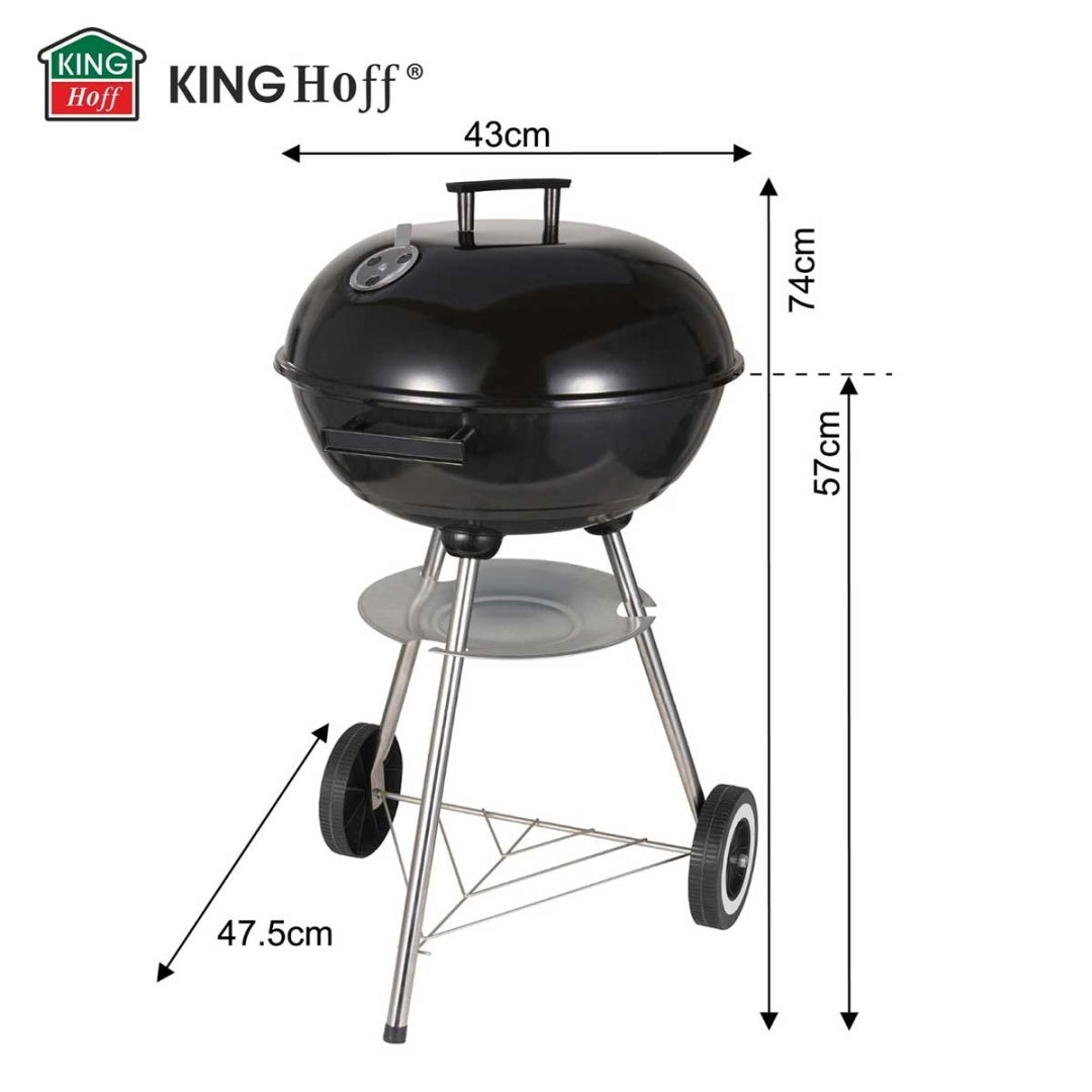 GRILL WĘGLOWY Z POKRYWĄ 41cm KINGHOFF KH-2033