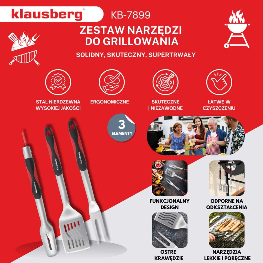 ZESTAW PRZYBORÓW DO GRILLA GRILLOWANIA KLAUSBERG KB-7899