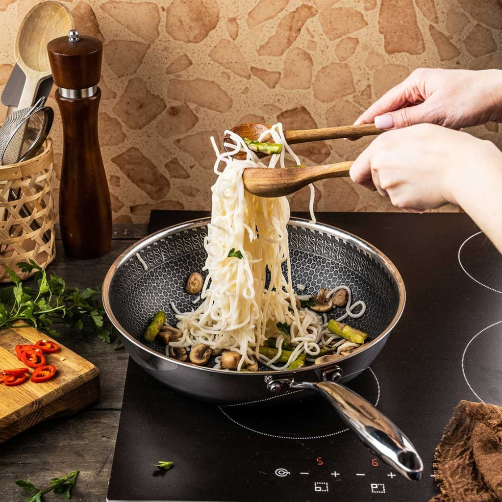 PATELNIA STALOWA WOK 28cm Z POWŁOKĄ PLASTER MIODU KLAUSEBRG KB-9024