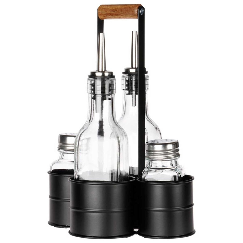 BUTELKI SZKLANE DO OLIWY OCTU 2x 250ml PRZYPRAWNIKI W STOJAKU 229276