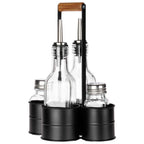 BUTELKI SZKLANE DO OLIWY OCTU 2x 250ml PRZYPRAWNIKI W STOJAKU 229276