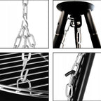 TRÓJNÓG STALOWY 15Ocm Z RUSZTEM 50cm GRILL DO PALENISK OGRODOWYCH