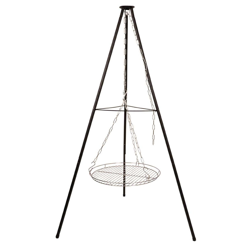 TRÓJNÓG STALOWY 15Ocm Z RUSZTEM 50cm GRILL DO PALENISK OGRODOWYCH