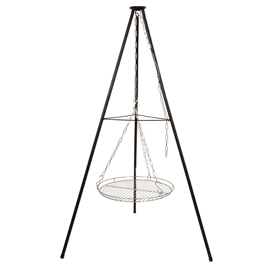TRÓJNÓG STALOWY 15Ocm Z RUSZTEM 50cm GRILL DO PALENISK OGRODOWYCH