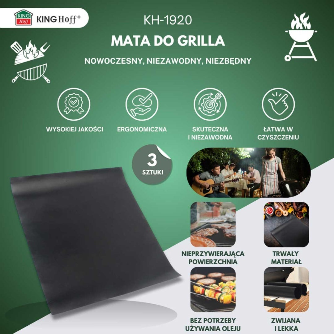 MATA DO GRILLOWANIA 40x33 cm 3 szt. KINGHOFF KH-1920