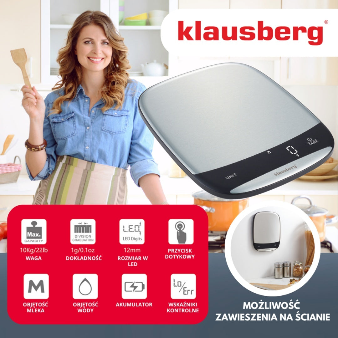 ELEKTRONICZNA WAGA KUCHENNA 10kg KLAUSBERG KB-7936