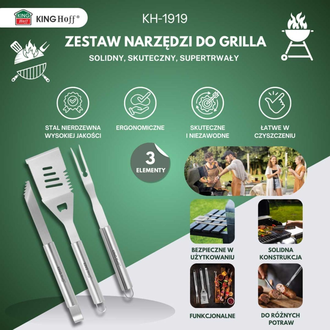 ZESTAW PRZYBORÓW DO GRILLA GRILLOWANIA KINGHOFF KH-1919
