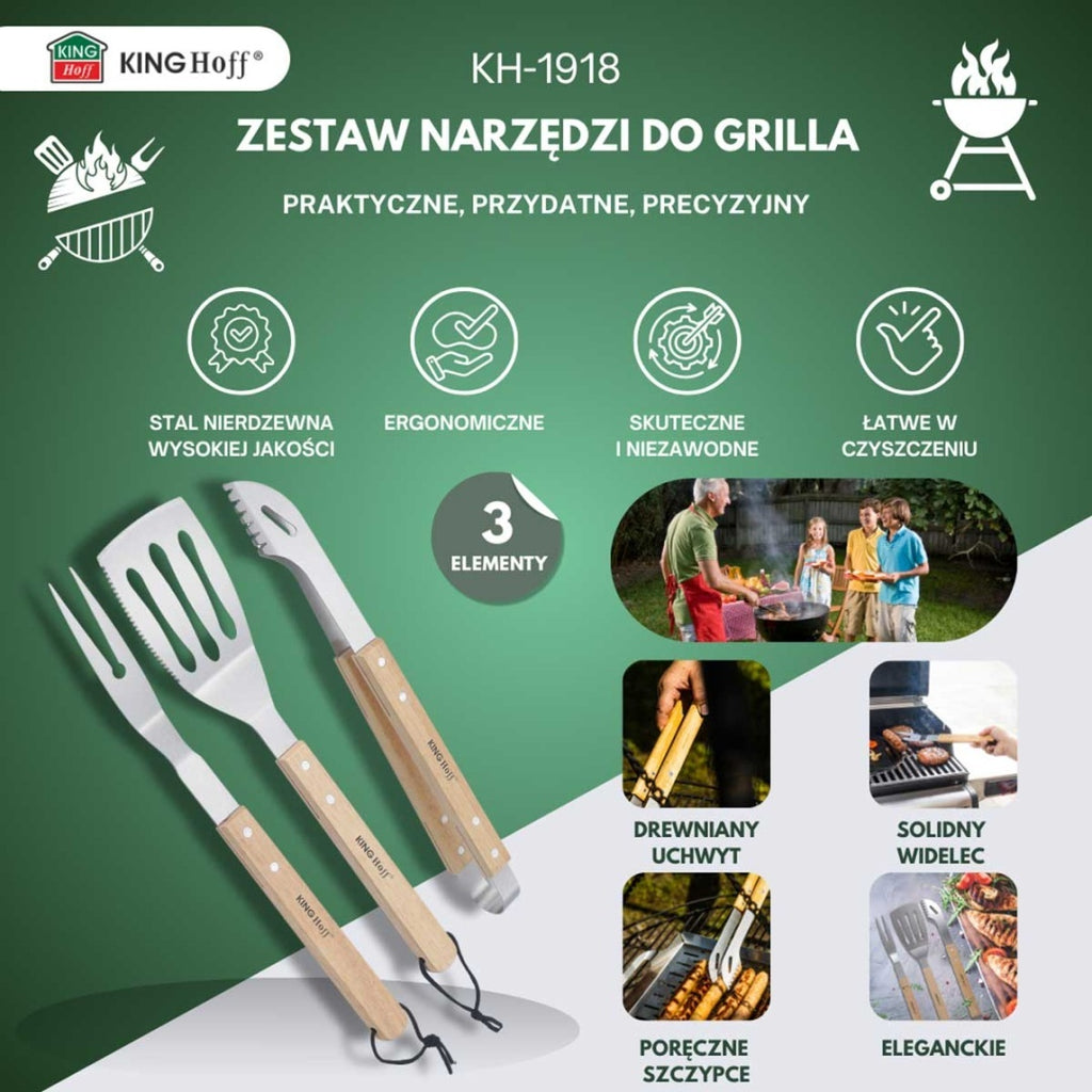 ZESTAW PRZYBORÓW DO GRILLA GRILLOWANIA KINGHOFF KH-1918