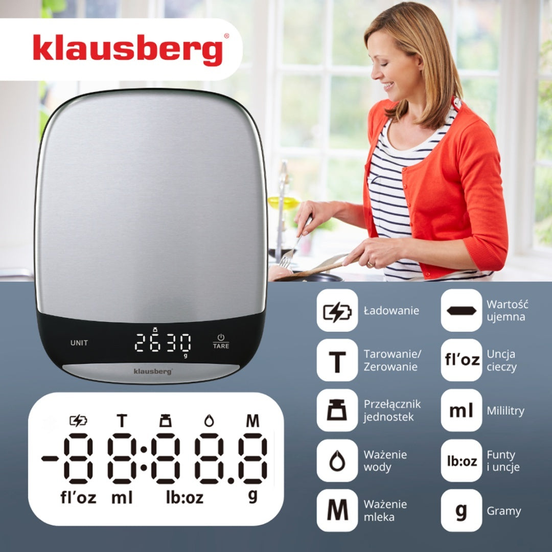 ELEKTRONICZNA WAGA KUCHENNA 10kg KLAUSBERG KB-7936