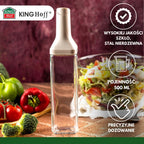 SZKLANA BUTELKA 500ml Z NALEWAKIEM DO OCTU I OLIWY KINGHOFF KH-2004