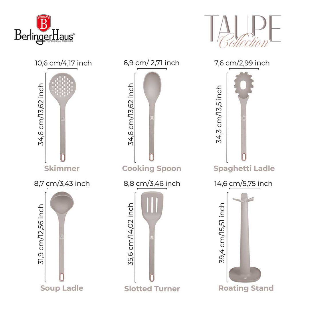 ZESTAW PRZYBORÓW KUCHENNYCH BERLINGER HAUS BH-8618 TAUPE